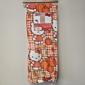 Sanrio Hello Kitty Pumpkin Twill Silk Touch Throw Blanket Orange White